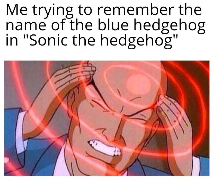 dank memes - funny memes - years of academy training wasted memes - Me trying to remember the name of the blue hedgehog in