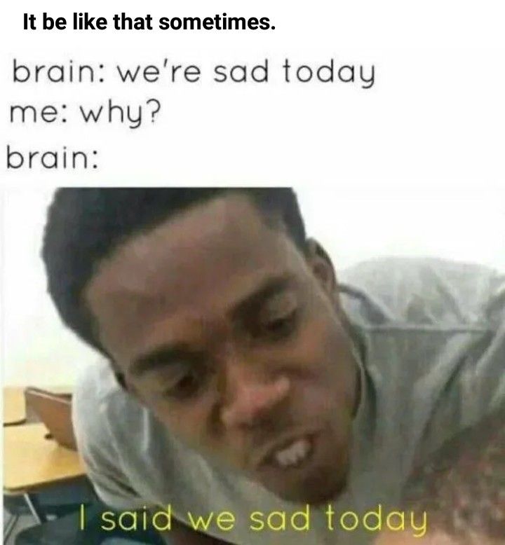dank memes - funny memes - said if jimmy has 5 apples - It be that sometimes. brain we're sad today me why? brain said we sad today