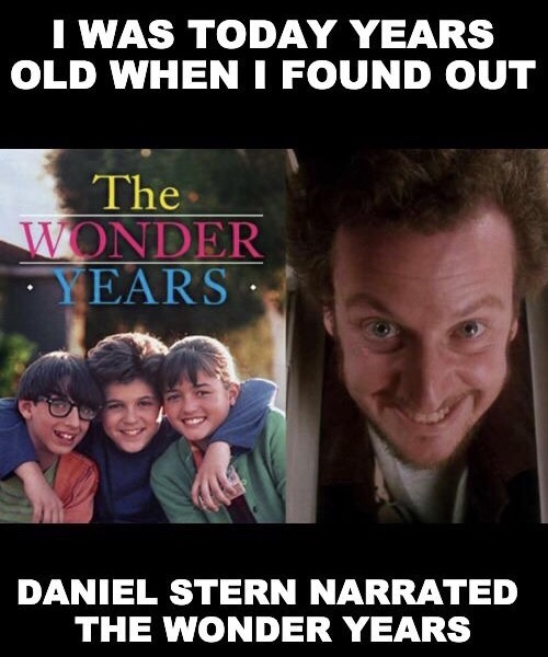dank memes - funny memes - wonder years memes - I Was Today Years Old When I Found Out The Wonder Years Daniel Stern Narrated The Wonder Years