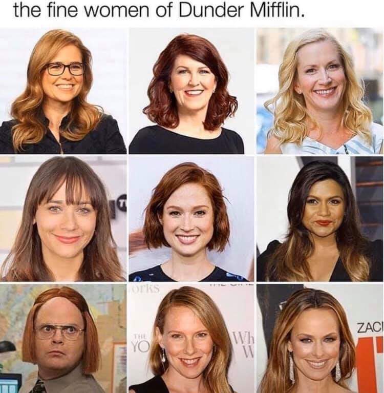 funny memes - dank memes - whatever works poster - the fine women of Dunder Mifflin. Orks Zaci The Yo Wh W