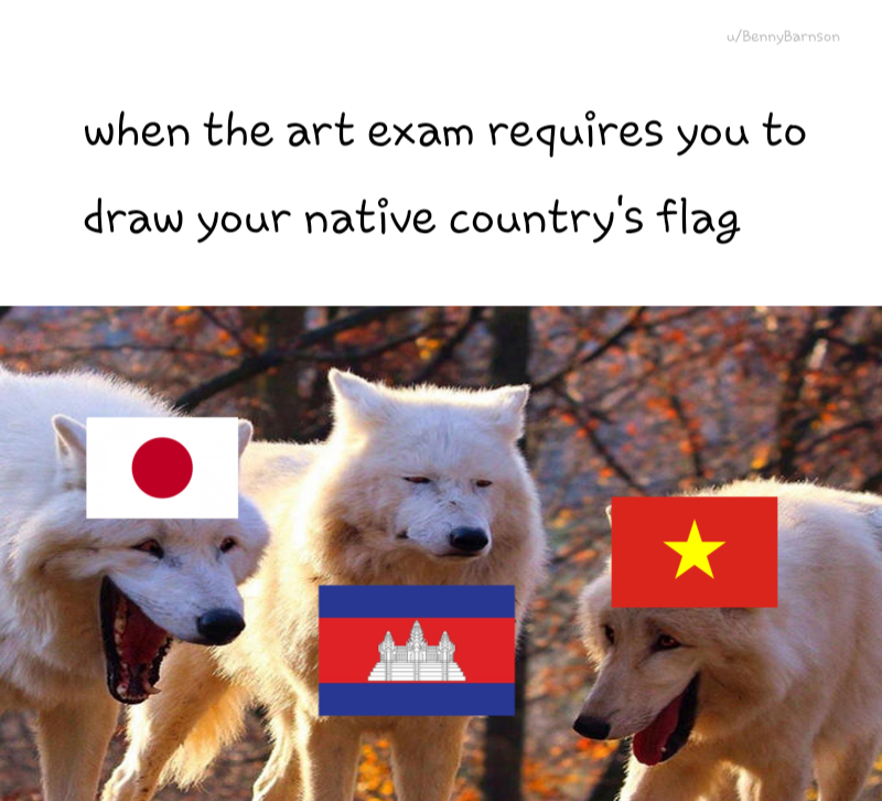 funny memes - dank memes - kfc console meme - wBernardo when the art exam requires you to draw your native country's flag