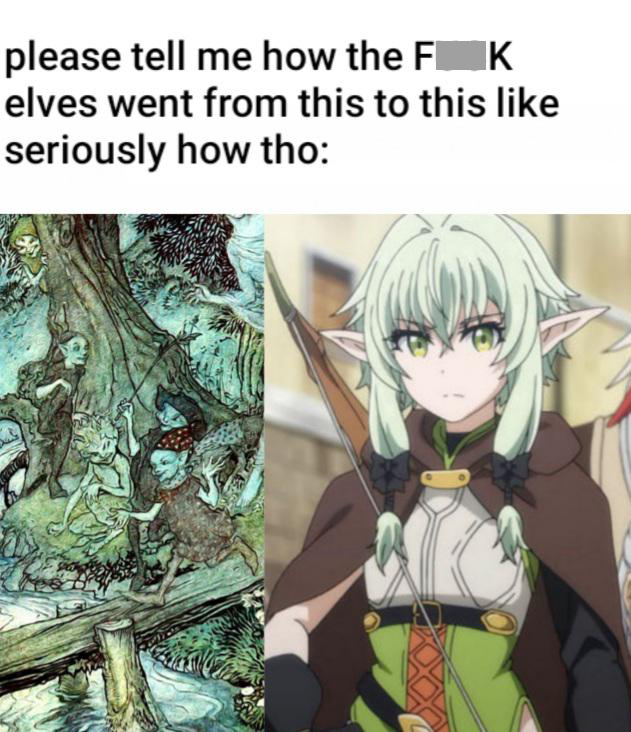 dank memes - high elf archer anime - please tell me how the Fk elves went from this to this seriously how tho