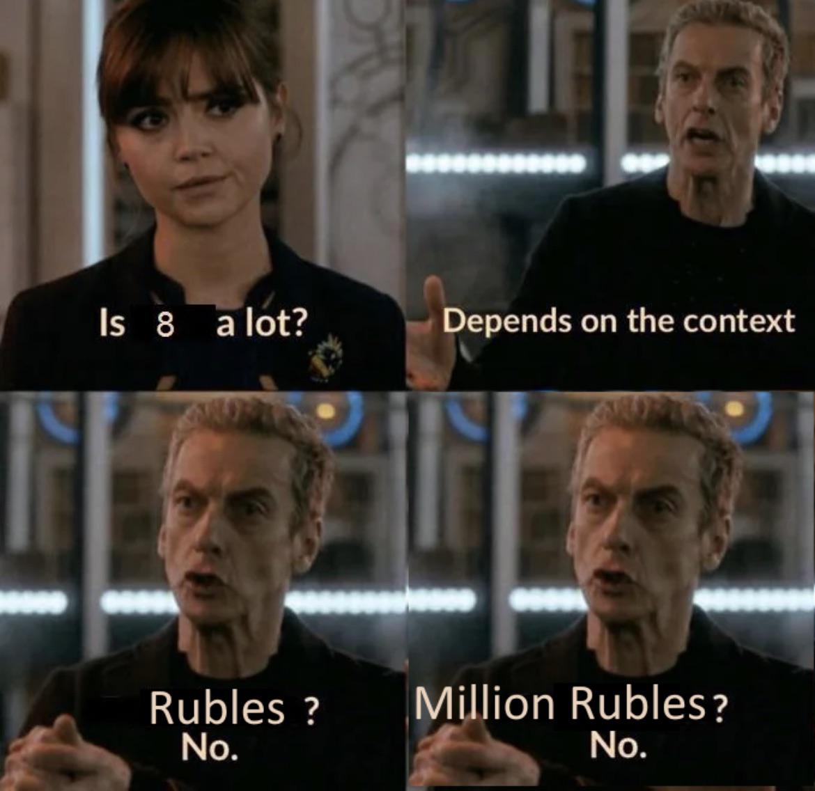 dank memes - dnd dice goblin meme - Is 8 a lot? Depends on the context Rubles ? No. Million Rubles ? No.