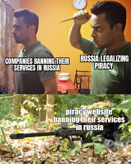 dank memes - funny memes - barrett cal 50 - Companies Banning Their Services In Russia Russia Legalizing Piracy piracy website banning their services in russia