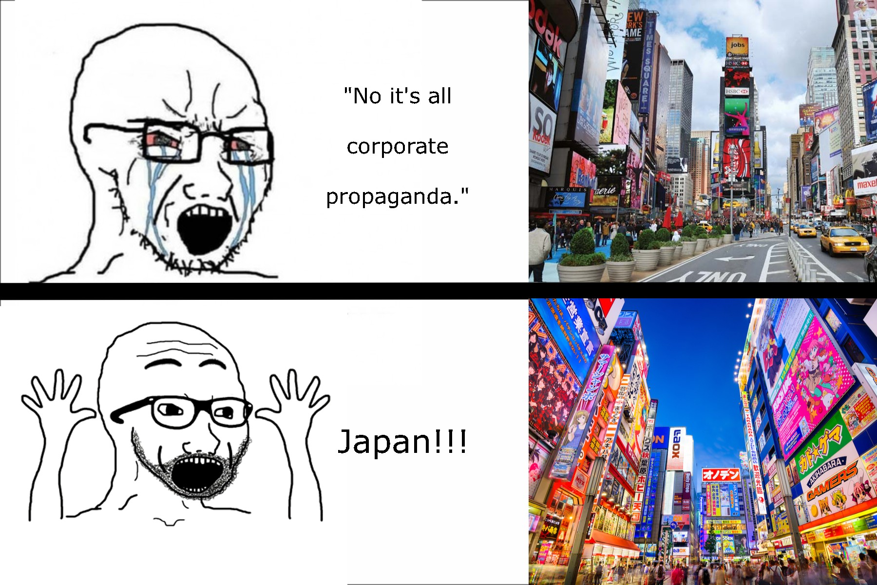 dank memes - funny memes - cartoon - Wan Sere | "No it's all il corporate propaganda." Japan!!!