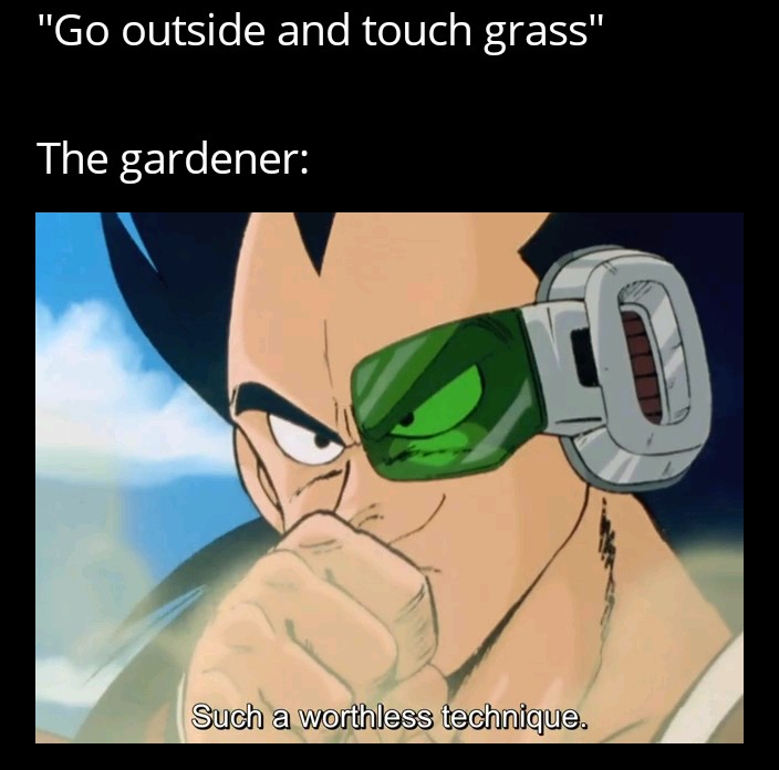 dank memes - funny memes - cartoon - "Go outside and touch grass" The gardener D Such a worthless technique. a