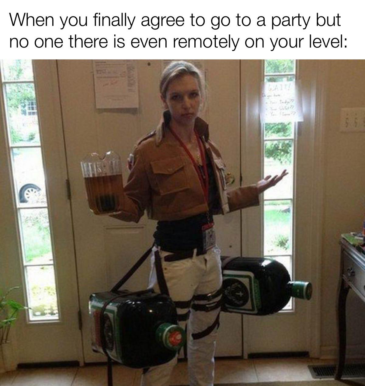 funny memes - dank memes - funny party girl - When you finally agree to go to a party but no one there is even remotely on your level