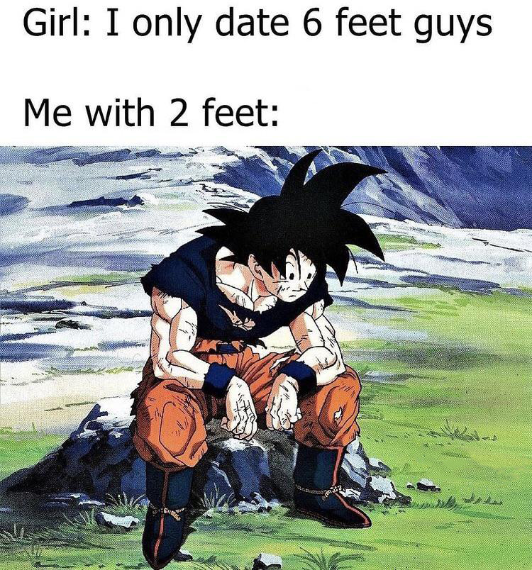 funny memes - dank memes - goku after defeating kid buu - Girl I only date 6 feet guys Me with 2 feet