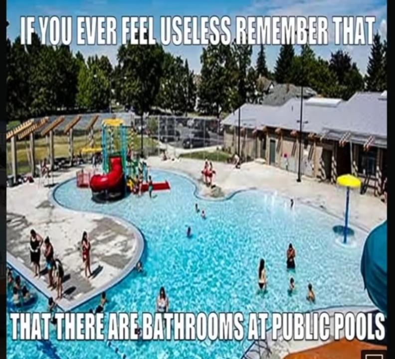 funny memes - dank memes - leisure - If Ever Feel Useless Remember That. That There Are Bathrooms At Public Pools