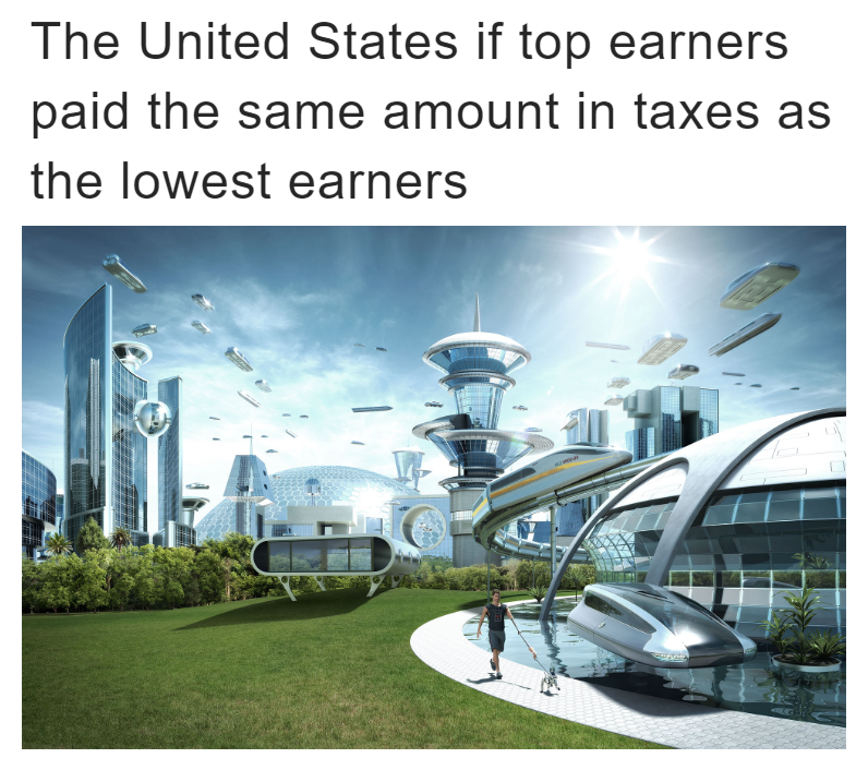 dank memes - funny memes - year 2075 - The United States if top earners paid the same amount in taxes as the lowest earners