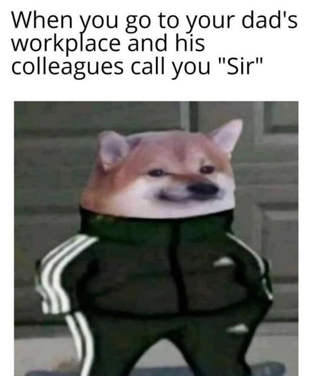 dank memes - slav meme - When you go to your dad's workplace and his colleagues call you "Sir"