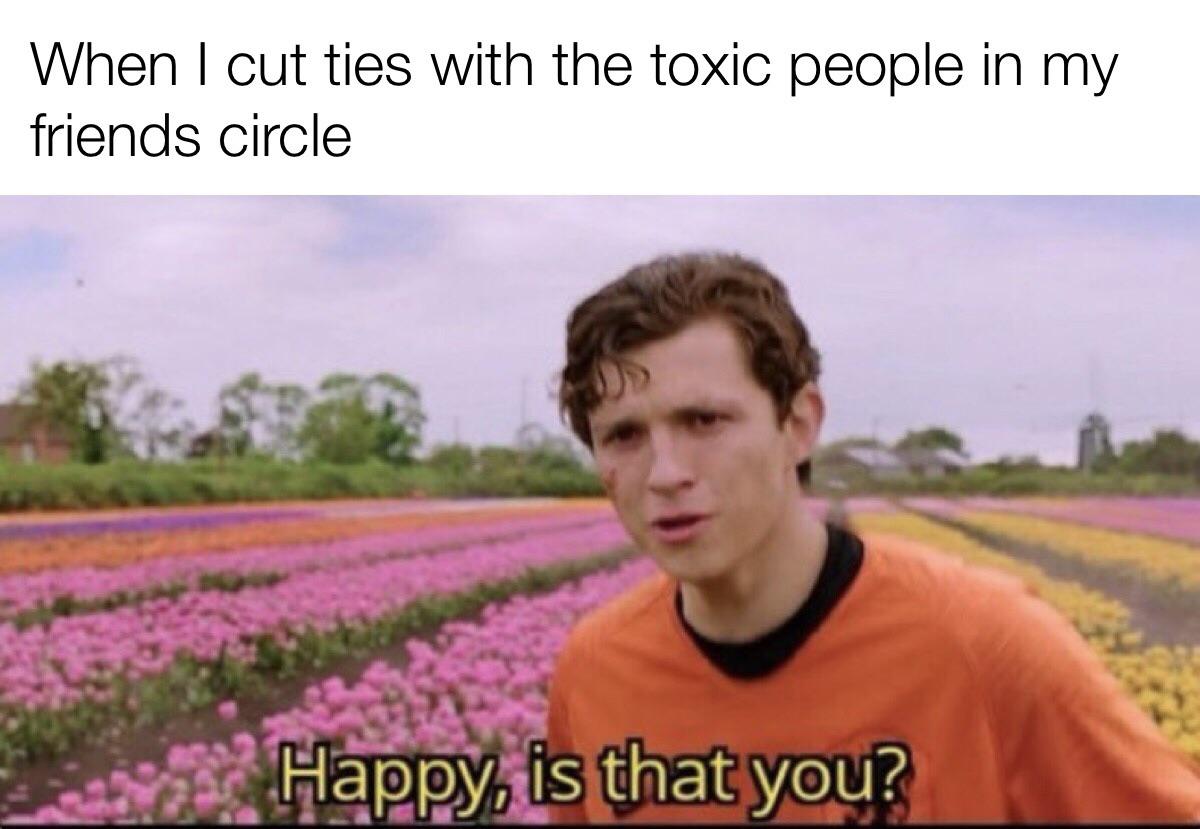funny memes - dank memes - happy is that you meme - When I cut ties with the toxic people in my friends circle Happy, is that you?
