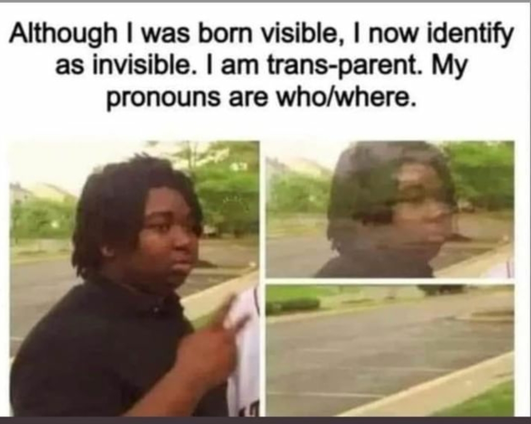 funny memes - dank memes - peace out bye meme - Although I was born visible, I now identify as invisible. I am transparent. My pronouns are whowhere.
