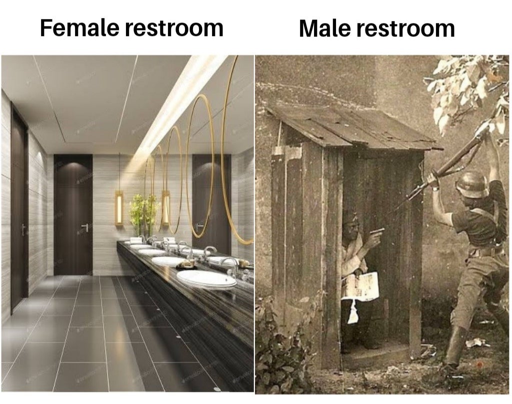funny memes - dank memes - modern public toilet design - Female restroom Male restroom