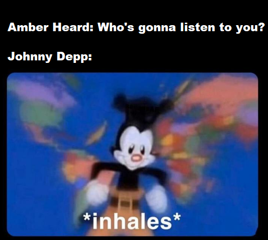 funny memes - dank memes - world memes - Amber Heard Who's gonna listen to you? Johnny Depp inhales