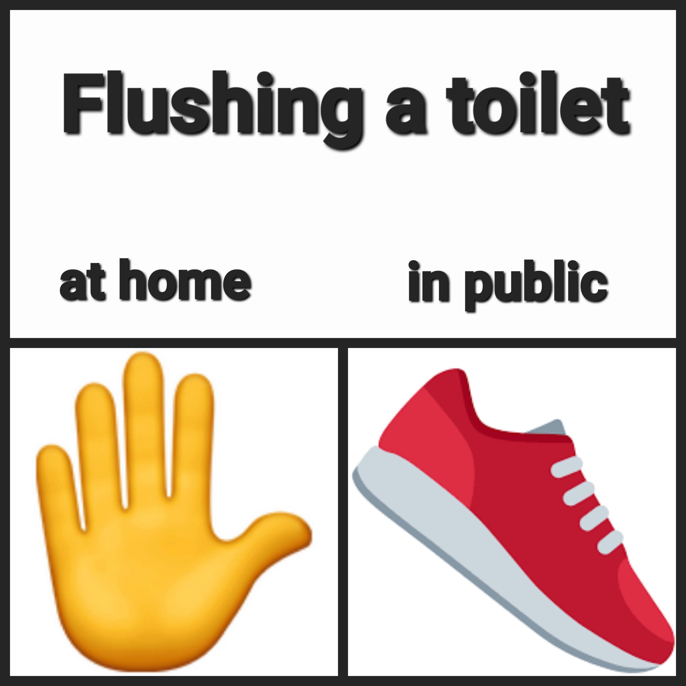 funny memes - dank memes - hand - Flushing a toilet at home in public