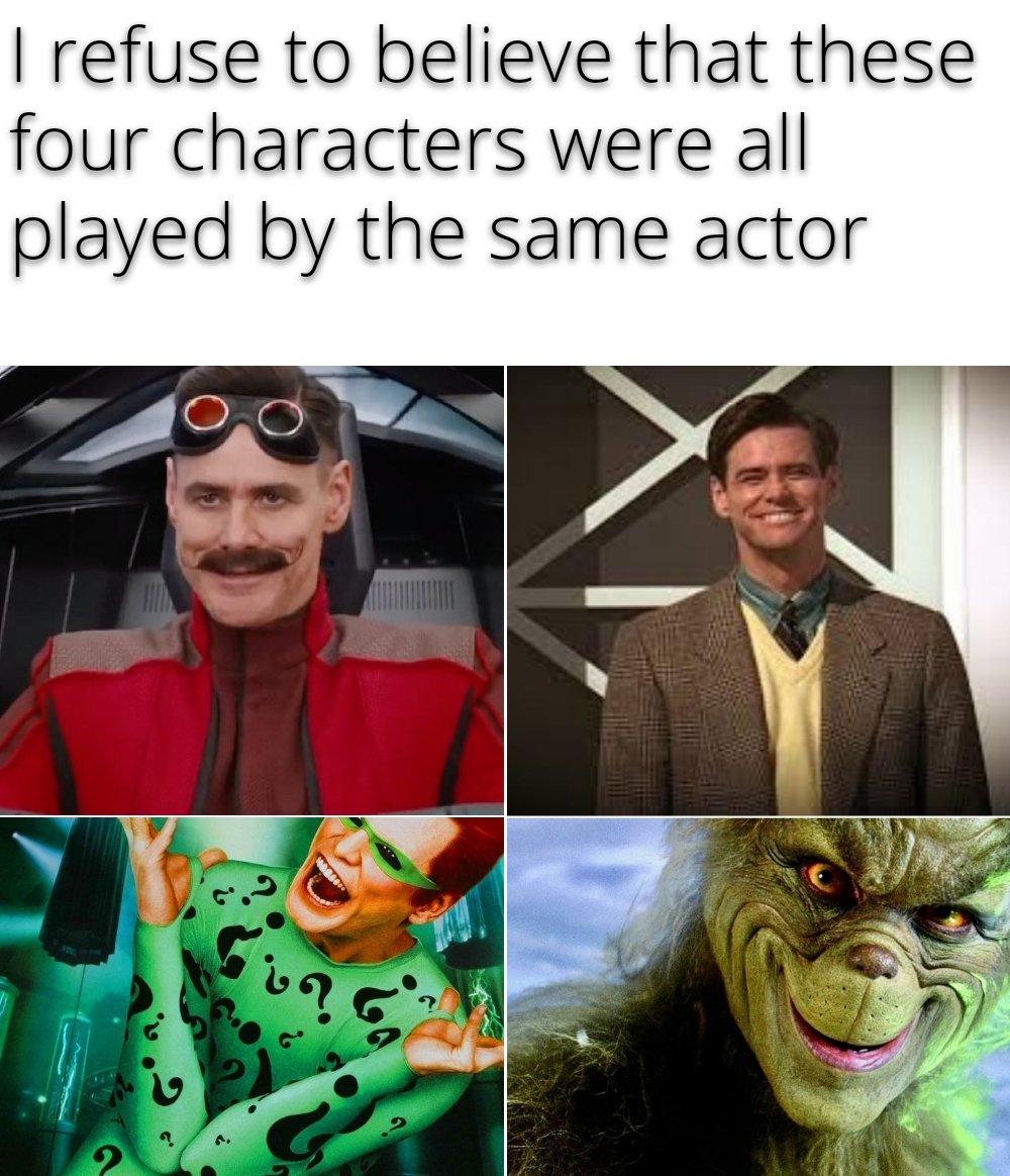 funny memes - dank memes - smile - I refuse to believe that these four characters were all played by the same actor