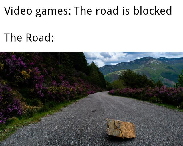 dank memes - funny memes - road is blocked meme - Video games The road is blocked The Road