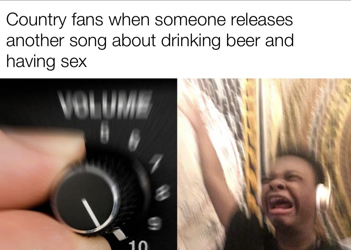 dank memes --  seven foot frame meme - Country fans when someone releases another song about drinking beer and having sex Volume 10
