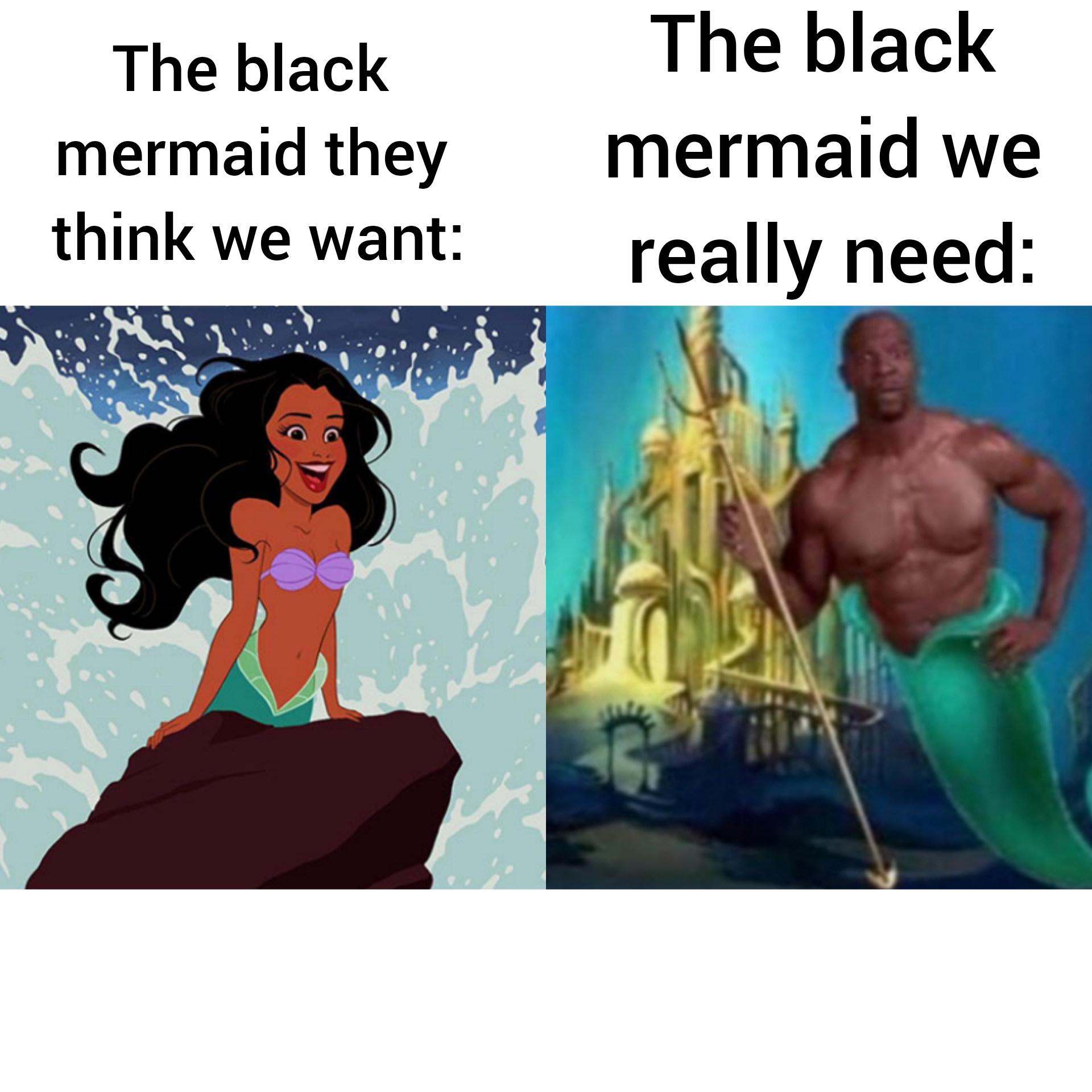 funny memes - ariel little mermaid live action - The black mermaid they think we want The black mermaid we really need