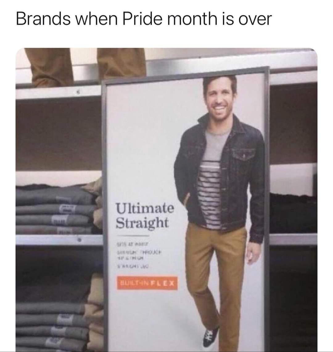 dank memes - ultimate straight - Brands when Pride month is over Ultimate Straight Sievhrouch BuiltIn Flex Bu