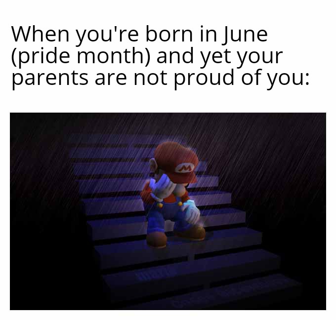 funny memes - jyllandsakvariet - When you're born in June pride month and yet your parents are not proud of you