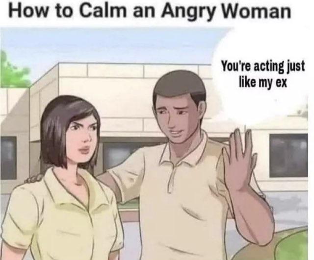 dank memes - angry woman meme template - How to Calm an Angry Woman You're acting just my ex