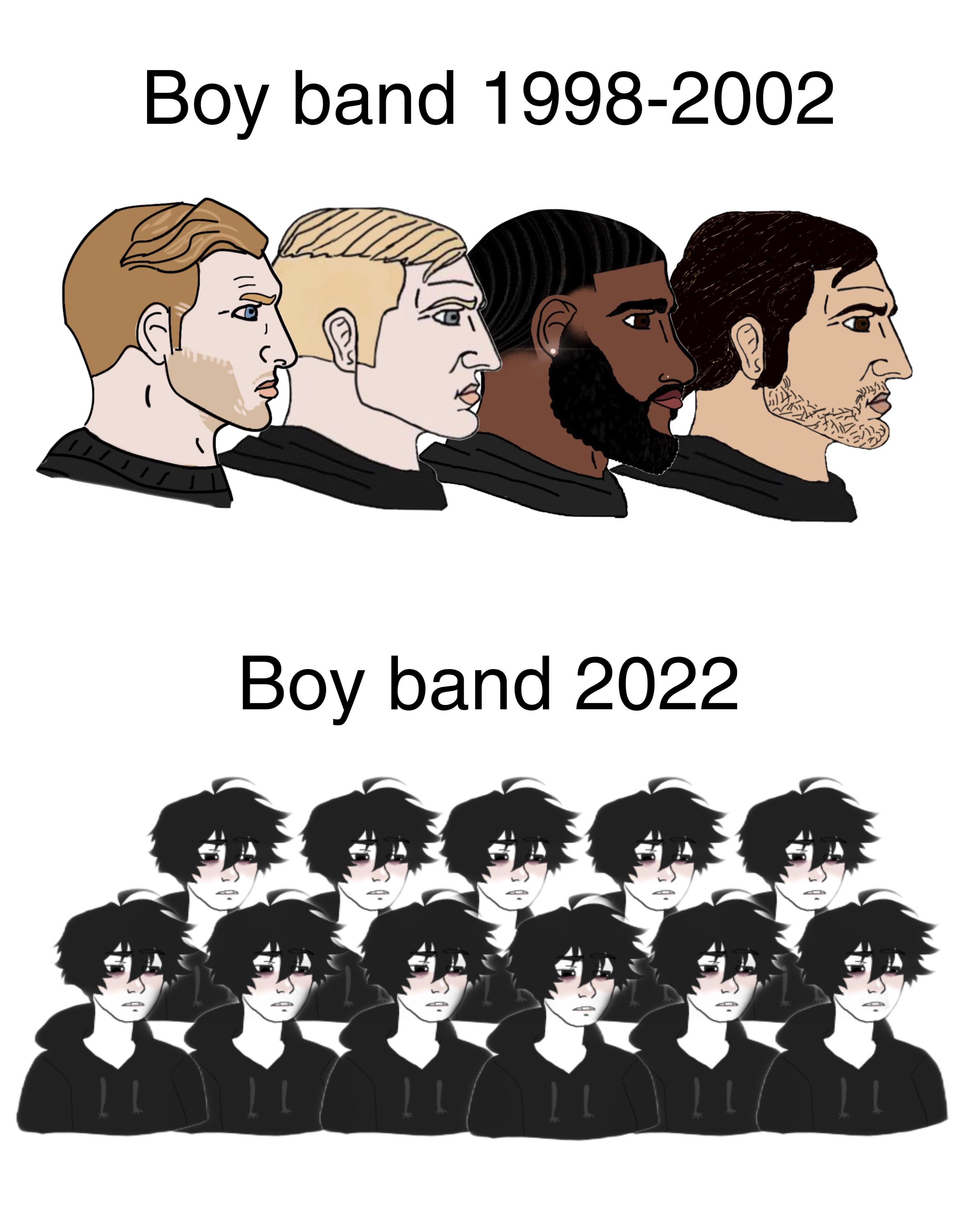 dank memes - funny memes -cartoon - Boy band 19982002 !!!! J Boy band 2022 11 11 || | || | || | ||