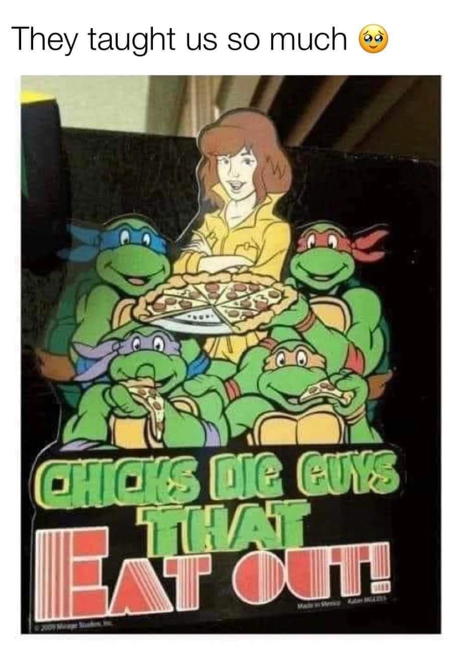 dank memes - funny memes - ninja turtles sex - They taught us so much Chicks Die Guys That At Out!