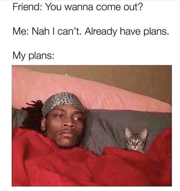 funny memes - dank memes - funny relatable memes memes on life - Friend You wanna come out? Me Nah I can't. Already have plans. My plans