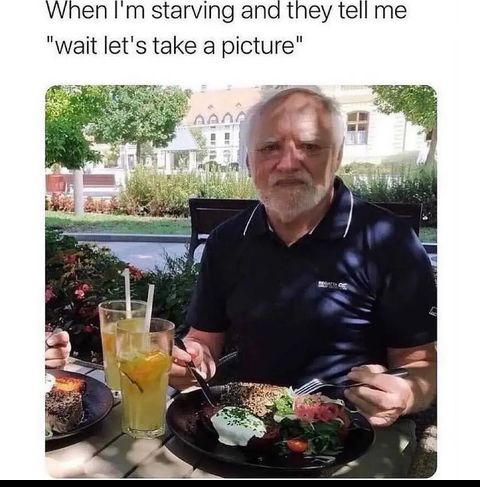 dank memes - i m starving and they tell me - When I'm starving and they tell me "wait let's take a picture"