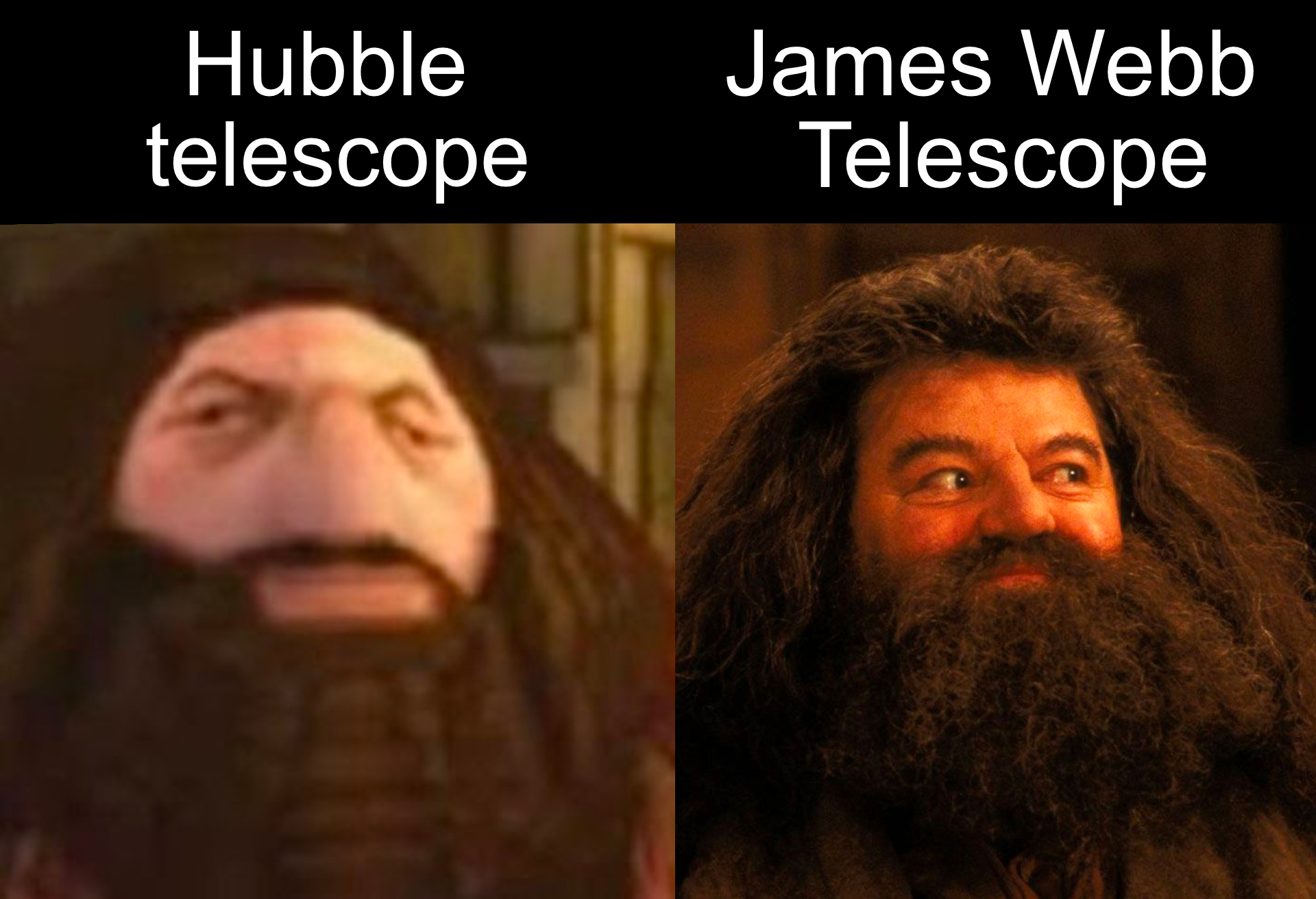 dank memes - beard - Hubble telescope James Webb Telescope