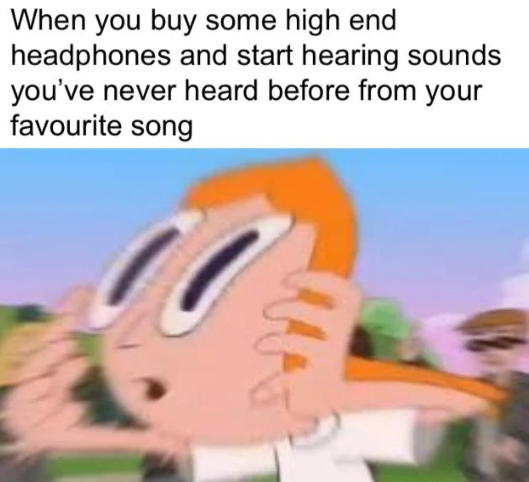dank memes - funny memes - cartoon - When you buy some high end headphones and start hearing sounds you've never heard before from your favourite song