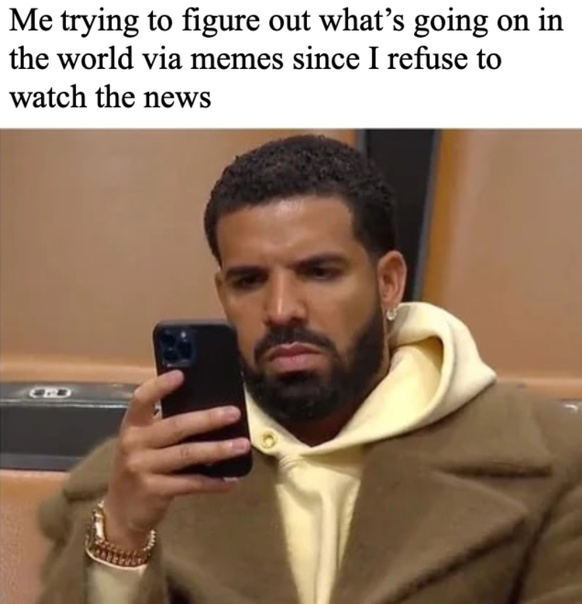 funny memes - photo caption - Me trying to figure out what's going on in the world via memes since I refuse to watch the news