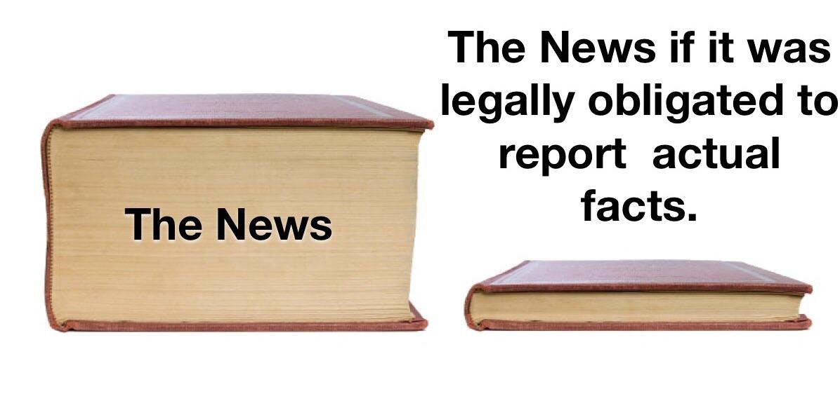 Monday Morning Randomness - thick vs thin book meme - The News The News if it was legally obligated to report actual facts.