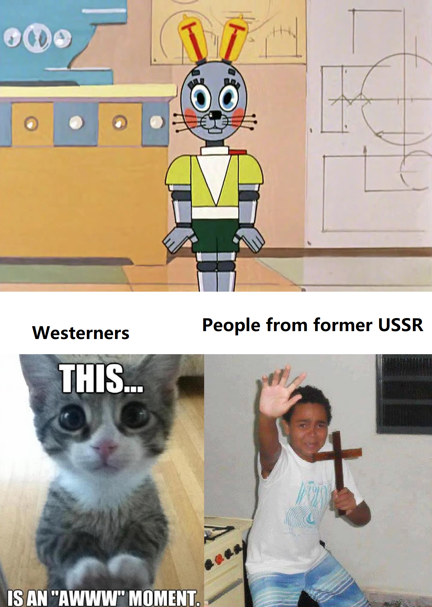 funny memes - photo caption - .O. Westerners This... Is An "Awww" Moment. People from former Ussr Irr