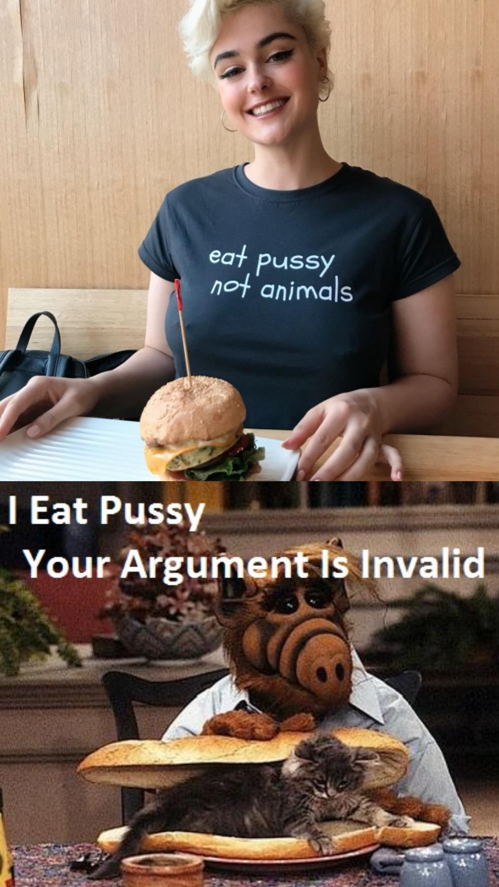 monday morning randomness - stefania ferrario vegan - eat pussy not animals I Eat Pussy Your Argument Is Invalid