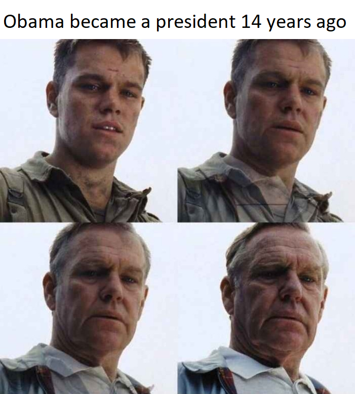 monday morning randomness - Obama became a president 14 years ago