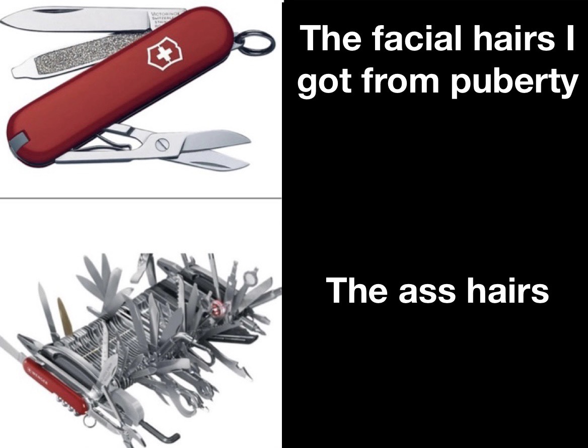 monday morning randomness - swiss army knife - Victorinos Switzer The facial hairs I got from puberty The ass hairs