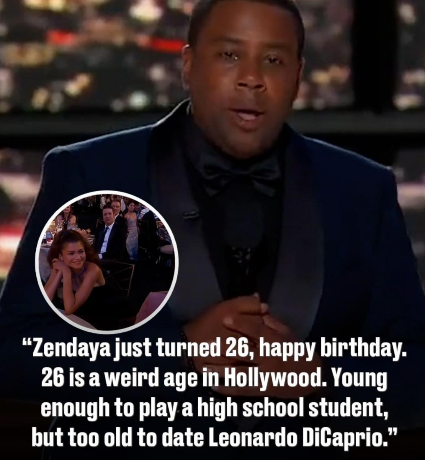 daily dose of randoms - photo caption - "Zendaya just turned 26, happy birthday. 26 is a weird age in Hollywood. Young enough to play a high school student, but too old to date Leonardo DiCaprio."