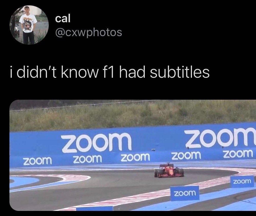 daily dose of randoms - formula 1 subtitles meme - cal zoom i didn't know f1 had subtitles zoom zoom zoom zoom zoom zoom zoom zoom