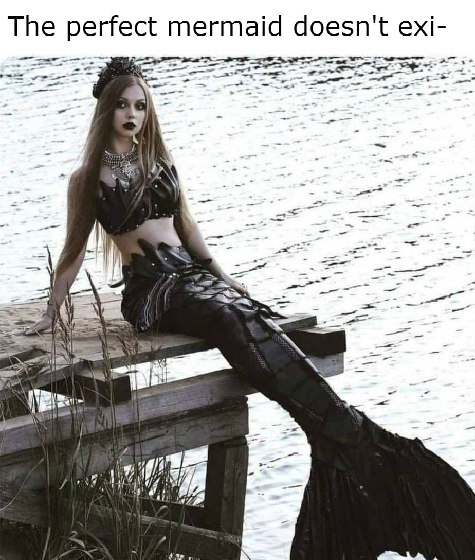 funny memes  - goth mermaid - The perfect mermaid doesn't exi