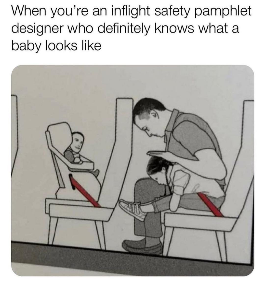 daily dose of randoms - Design - When you're an inflight safety pamphlet designer who definitely knows what a baby looks