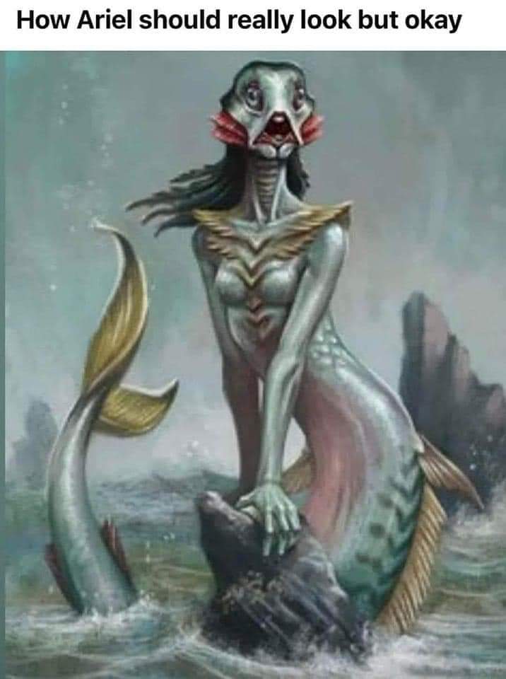 feral mermaid - How Ariel should really look but okay