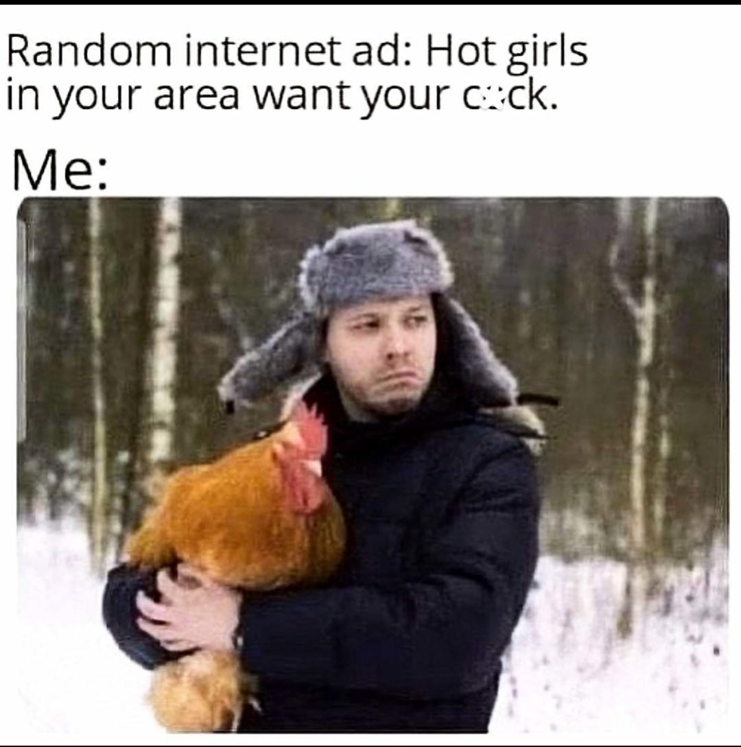 monday morning randomness - rooster - Random internet ad Hot girls in your area want your cock. Me