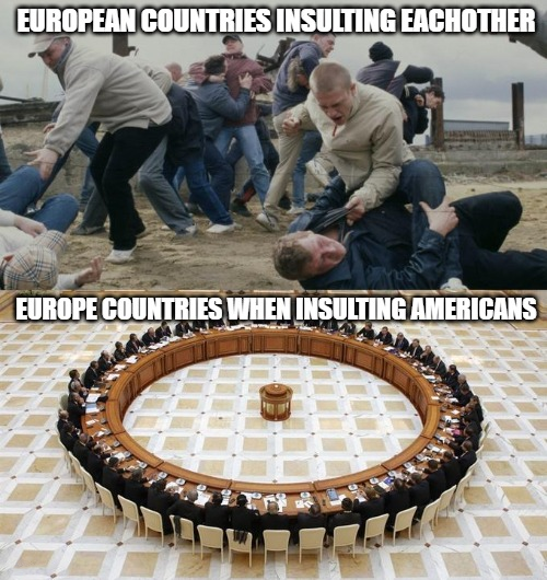 daily dose of pics - disability support worker memes - European Countries Insulting Eachother Europe Countries When Insulting Americans