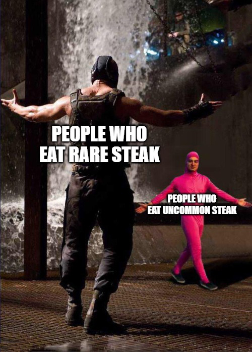 funny memes and pics - edf 5 air raider meme - People Who Eat Rare Steak People Who Eat Uncommon Steak