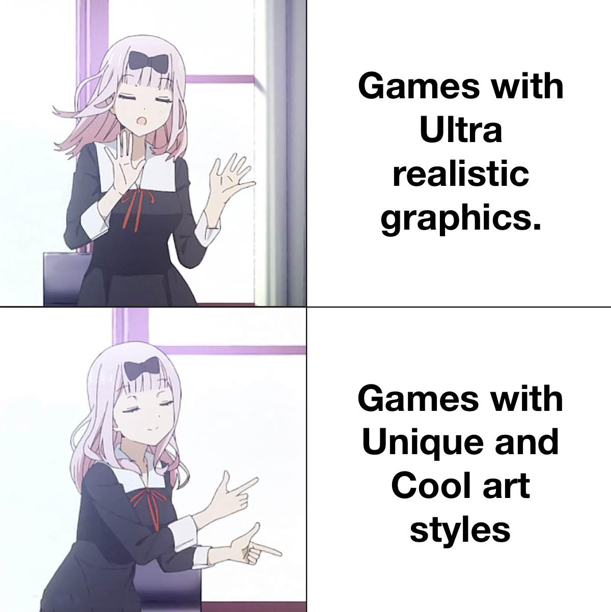 daily dose of memes - Anime - Games with Ultra realistic graphics. Games with Unique and Cool art styles