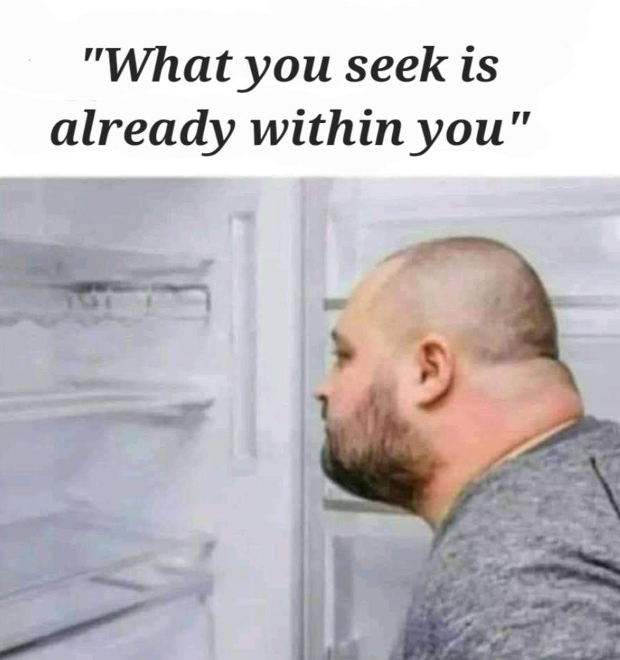 funny memes - photo caption - "What you seek is already within you"
