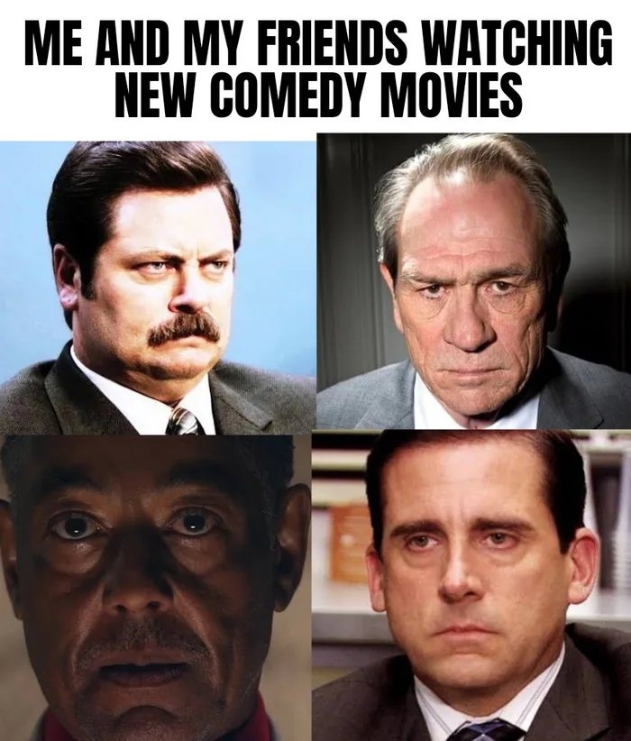 funny memes - moustache - Me And My Friends Watching New Comedy Movies